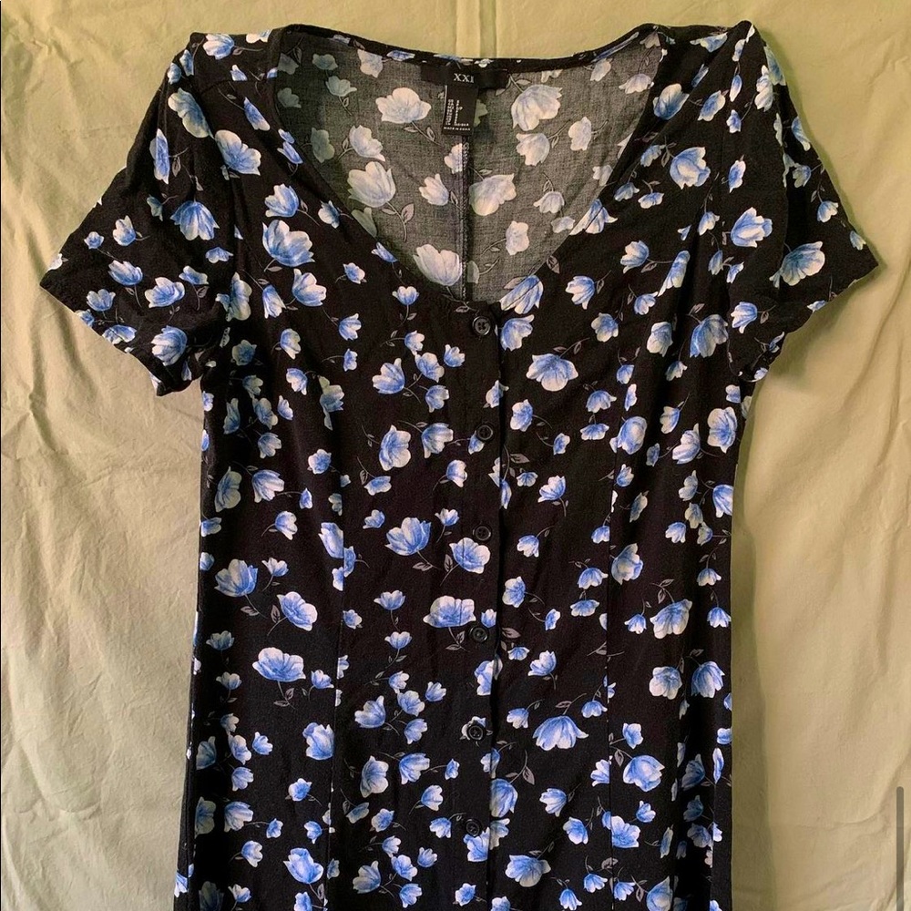 Blue floral dress